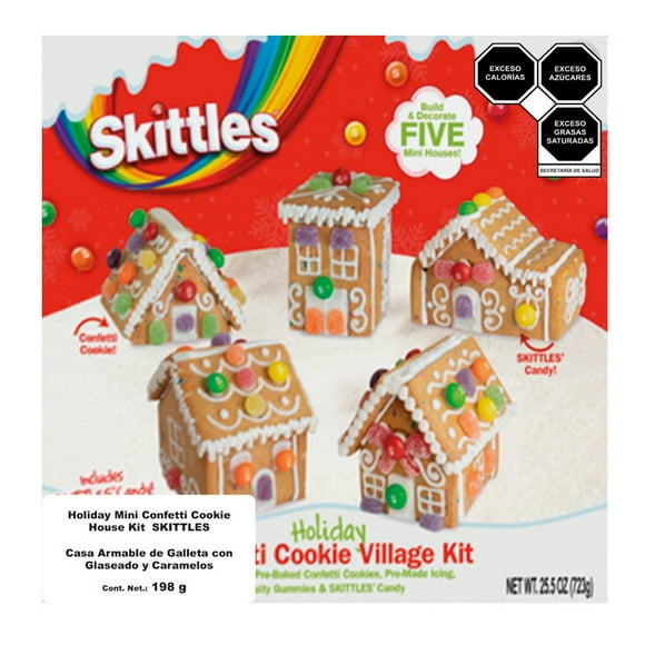Caja armable aldea navideña con Skittles, 25.5 oz