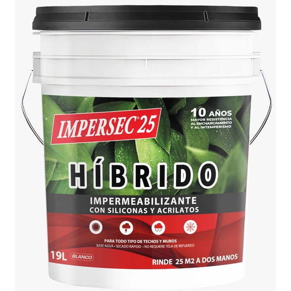 Impermeabilizante Impersec 10 Años 19 L Blanco Satinado