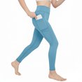 thumbnail image 1 of Amzcrzy Leggings Yoga Niñas 4 A 13 Años Cintura Alta Deportivos Cómodos Elásticos Control Abdomen Suaves Tacto Agradable Con Bolsillos Correr Ejercicio Azul, 1 of 9