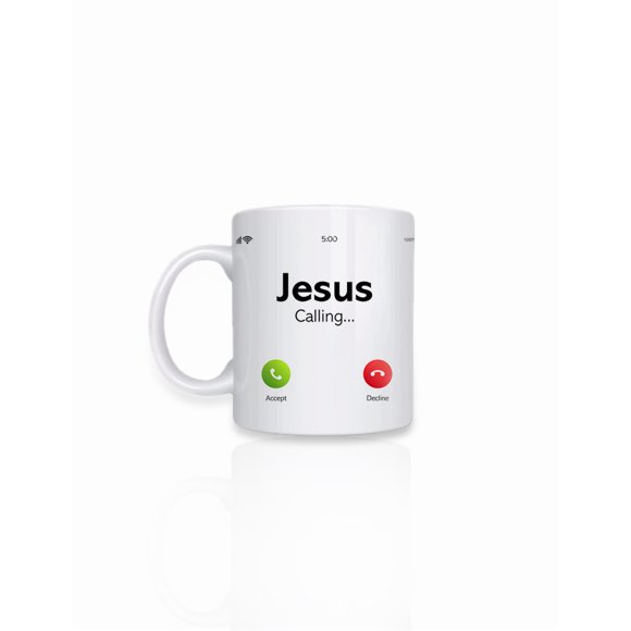 Taza de cerámica 443 ml. diseño divertido Jesus calling regalo original