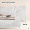 thumbnail image 2 of Set de 7 Piezas Edredón Ligero y Sábanas Queen Dreamlab, Colcha para Cualquier Temporada, Hipoalergénica, Diseño Moneda Blanco, Beige, 2 of 10