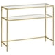 thumbnail image 2 of VASAGLE Mesa de Consola, Mesa de Entrada, Marco de Metal, Extremo del Sofá, Tablero de Vidrio Templado, Patas Ajustables, para Salón, Entrada, Pasillo, Dorado y Transparente, 2 of 5