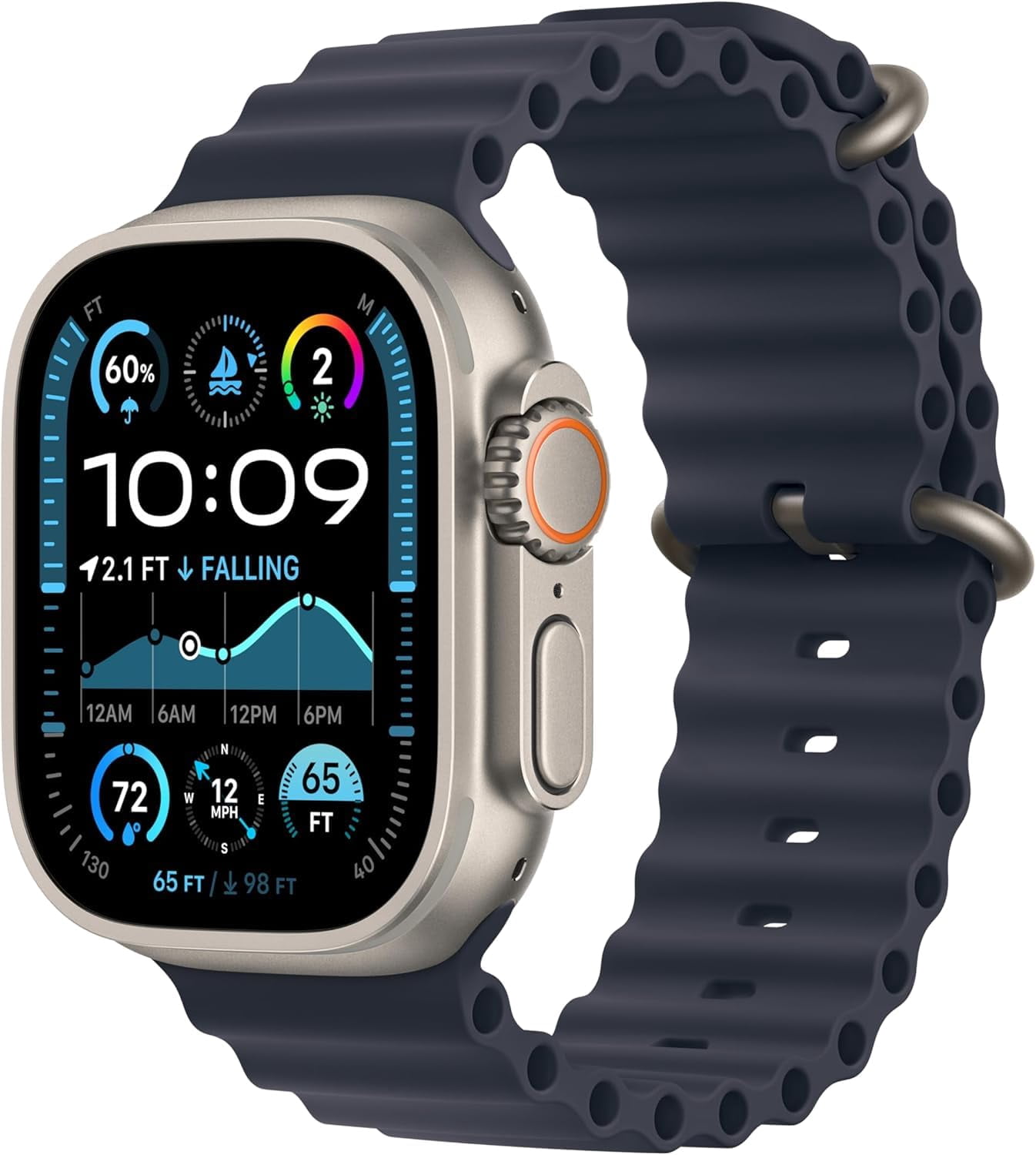 Apple Watch Ultra 2 (GPS + Cellular, 49mm) - Caja de Titanio con Correa Ocean Azul, Talla Ùnica (Reacondicionado)