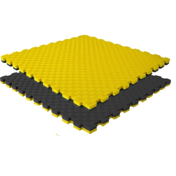 Piso Tatami 9m² 9pz Artes Marciales Gym Foamy 100x100x2cm Amarillo/Negro