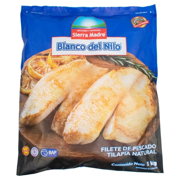 Filete de Pescado Blanco del Nilo Sierra Madre Natural 1 kg Congelado