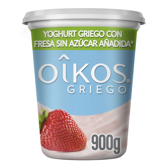 Yoghurt Griego Oikos con fresa sin azúcar 900 g