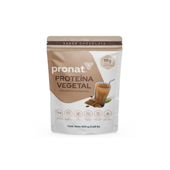 Suplemento Proteína vegetal Pronat 400 gramos sabor Chocolate