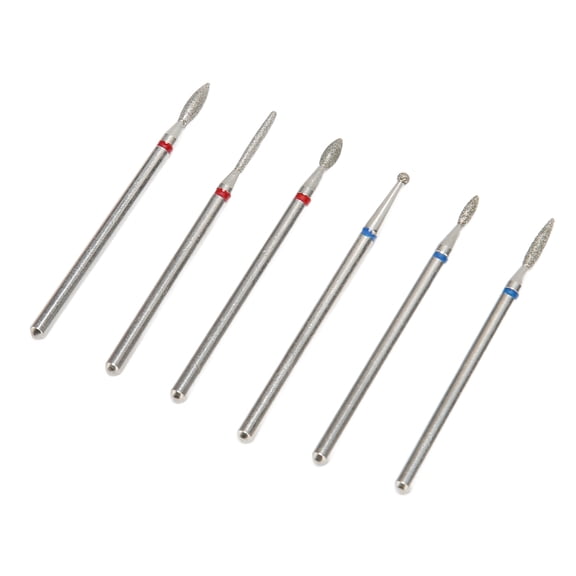 M Buder Juego De 6 Brocas Para Uñas Eliminador De Cutículas Acero De Tungsteno Manicura Y Pedicura (6.0 cm / 2.36 inches)