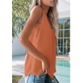 thumbnail image 4 of Camiseta de Tirantes Holgada Sin Mangas con Cuello en V y Encaje de Pestañas de Verano, Color Naranja, Talla M, 4 of 9