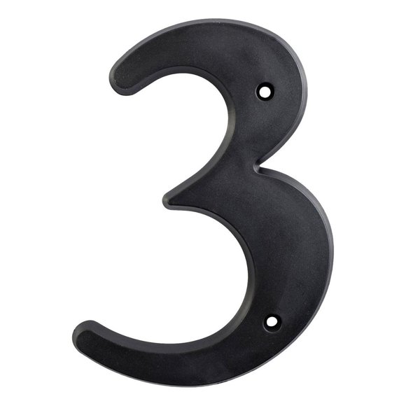 Número 3 Plástico Negro Hy-Ko 15.2Cm