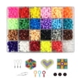 thumbnail image 1 of Kit de manualidades con 2400 cuentas Hama Fuse Beads, diseño de pixel art, 24 colores 3D Estilo 1, 1 of 9