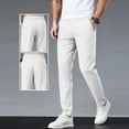thumbnail image 2 of Amzcrzy Pantalones Clásicos Hombre Color Liso Cintura Elástica Cómodos Transpirables Elásticos Moda Informal Senderismo Pescar Correr Ejercicio Bolsillos Tallas S-3XL Blanco, 2 of 8