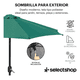 thumbnail image 2 of Sombrilla Plegable 2.7 Metros Acero Reforzada Base Exterior Colores Inclinación Manivela Jardín Ajustable Alberca, 2 of 7