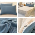 thumbnail image 4 of Juego de cama de 4 piezas para dormitorios | Poliéster suave lavado | Tamaños individual y matrimonial | Diseño reversible | Incluye funda nórdica, sábana ajustable y 2 fundas de almohada, 4 of 6