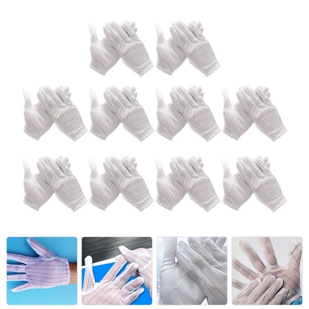 TAILTOSS 10Pares Guantes Anti Estáticos Cómodos Para Uso Prolongado En Electrónica Y Computación