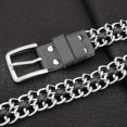 thumbnail image 3 of Silver Black Metal Punk Belts Leather Chain Waist Belt For Women Dresses, 3 of 5