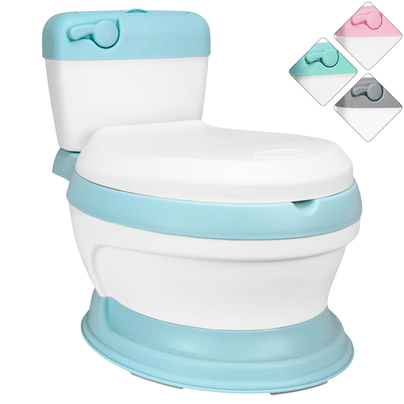 Baño Entrenador para Niños con Asiento Acolchado Antideslizante Diseño Realista - Azul