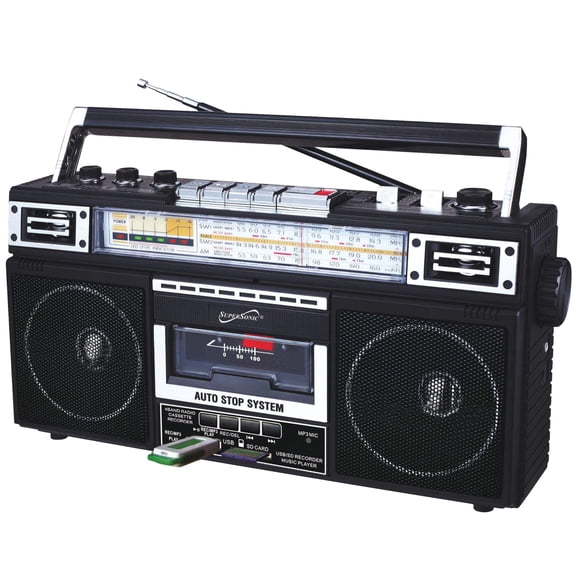 Radio y reproductor de casetes Boombox Supersonic SC-3201BT de 4 bandas