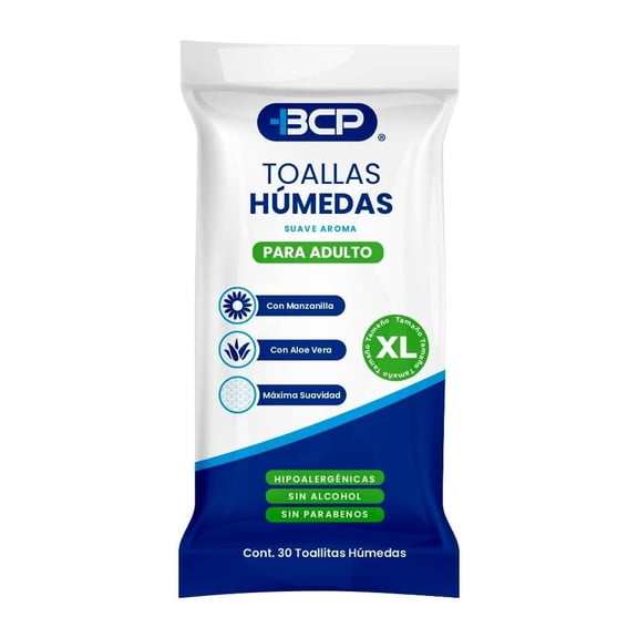 Toallas Húmedas Prichos BCP para Adulto 30 Piezas