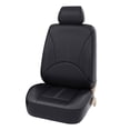 thumbnail image 1 of Fundas de cuero PU para asiento , antideslizantes, duraderas, lujosas, clásicas, Protector Universal para Minivan, la mayoría de los camiones, Negro 2 piezas Sunnimix cubierta de asiento, 1 of 8