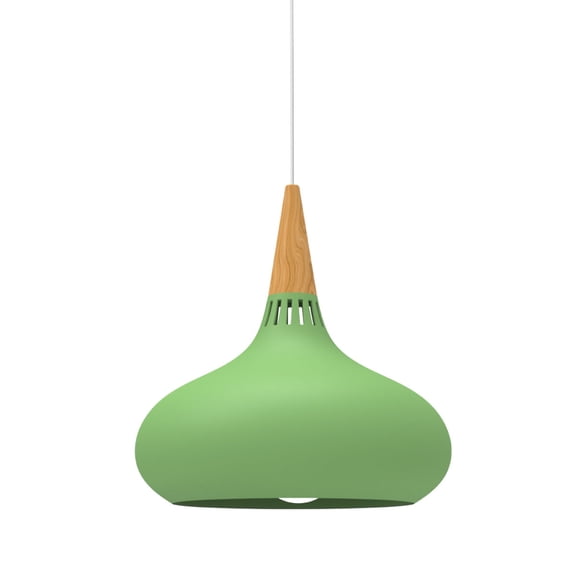 Lampara De Techo Colgante Macaron Retro Con Madera 20 Cm de Diámetro ilios innova  Verde