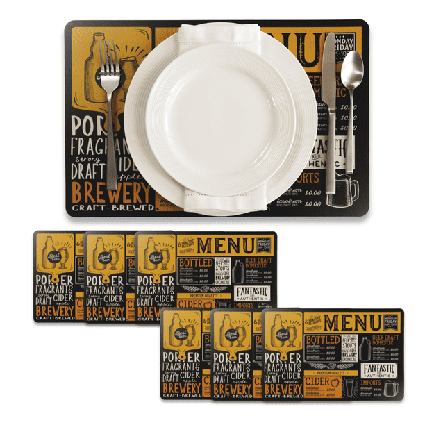 Set 6 Piezas Mantel Individual Tapete Mesa Comedor Polipropileno Vittori