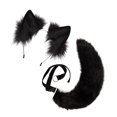 thumbnail image 3 of Faux Tail Fox Furry Fácil De Usar Orejas De Clip Para Mujeres Adolescentes Halloween Negro Sunnimix orejas de zorro y tai, 3 of 7