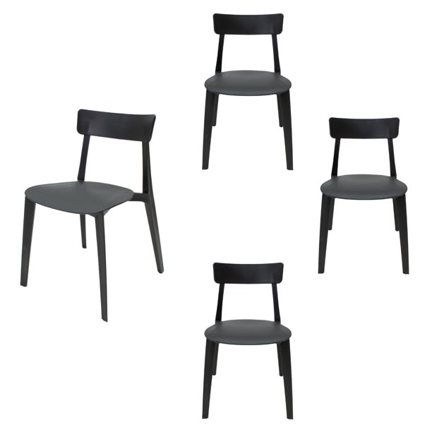 SET DE 4 SILLAS DE EXTERIOR BRIANZA COLOR NEGRO