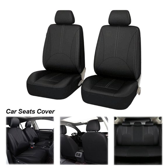 Fundas de asiento de cuero PU Yotijar cubierta de asiento Negro 4 piezas