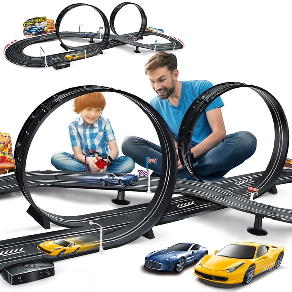 Set de pista de carreras de coches tragamonedas Rcovasc Electric para niños de 6 a 12 años