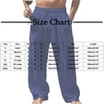 thumbnail image 3 of Amzcrzy Mens Linen Pants Comfortable Elastic Waist Drawstring Trousers for Men Summer Casual Relaxed Fit Beach Yoga Pants Lightweight Baggy Wide Leg Pants for Men with Flag Label S-3XL Verde, 3 of 5