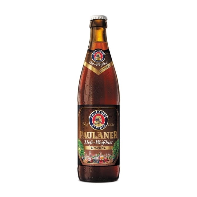 Cerveza oscura Paulaner hefe weissbier dunkel 500 ml