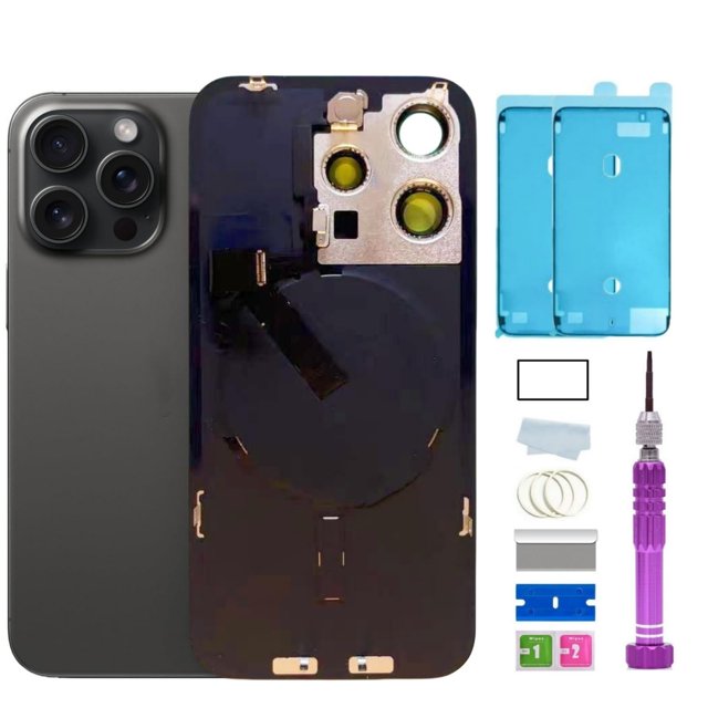 Cristal trasero ZMVDJZ para iPhone 15 Pro Max 6.7" Titanio negro