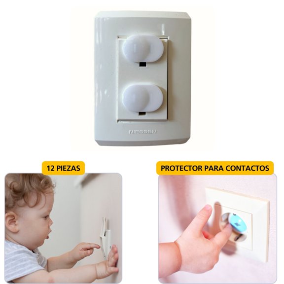 Protector Tapas para Contactos Enchufes 12 piezas Segos Protector Contactos