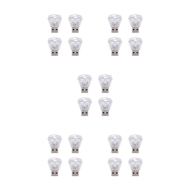 Sidaley 4 piezas Mini USB Car Ambient Plug Play Light Iluminación decorativa sin cableado Luz de emergencia Accesorio Luz de hielo Type2 NO2
