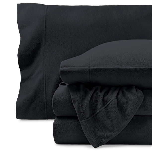 Juego de Sábanas de Vellón Bare Home acogedor Vellón Polar extra lujoso tamaño Queen Negro