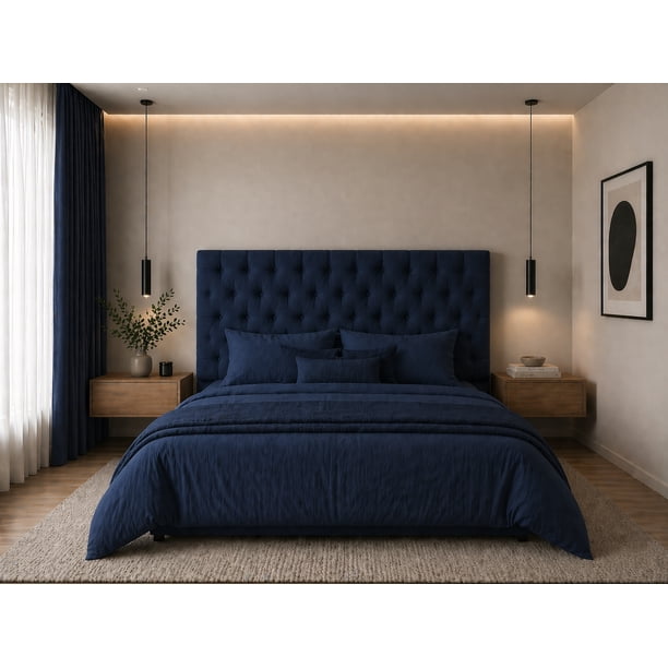 Cabecera El Bazar Store Capitonada Soho King Size Azul marino