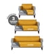 thumbnail image 5 of Protector de Sala 3 Pzas Reversible Pinsonic, Real Textil (Amarillo - Gris, ch/m/g), 5 of 7