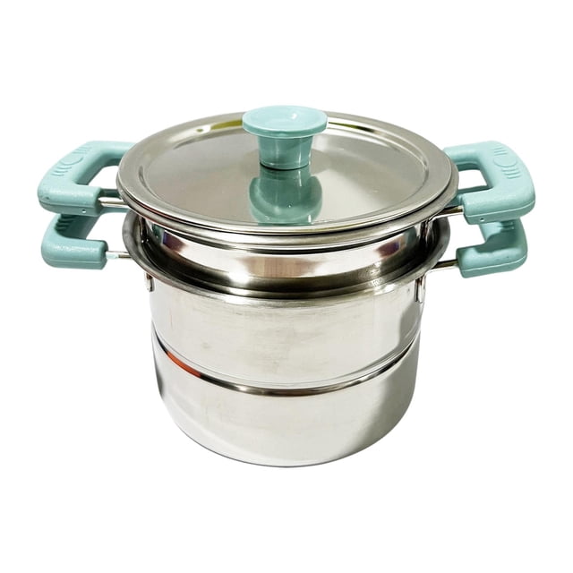 Sartén, olla para sopa, utensilios de cocina multifuncionales, olla antiadherente para leche con tapa Olla de sopa azul