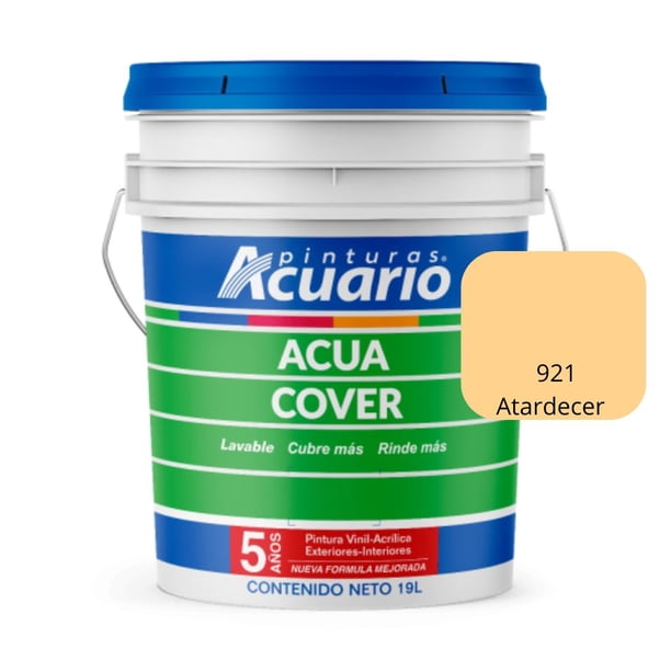PINTURA VINILICA ACUA COVER COLOR ATARDECER MATE ACUARIO CUBETA