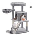 thumbnail image 3 of Feandrea Árbol de Gatos, Torre para Gatos Grandes, con Plataforma Grande, 2 Puertas, Pompón, Gris Claro, 3 of 5