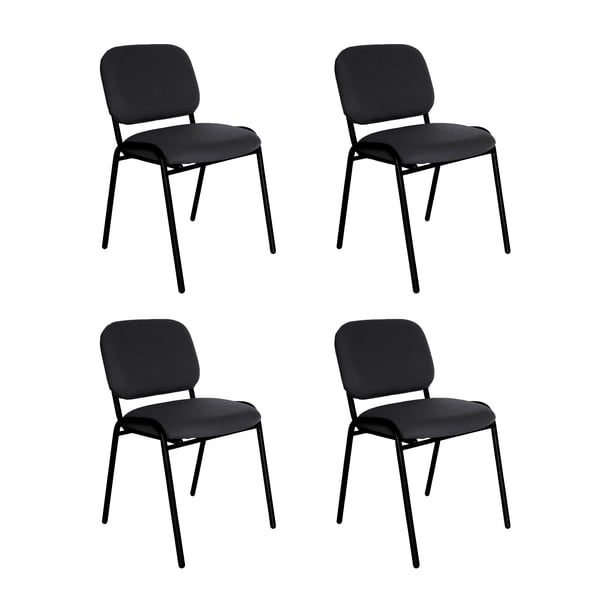Offiho Set de 4 Sillas Ecovisita, para Consultorio, Salas de Espera, con Tapiz de Tela.