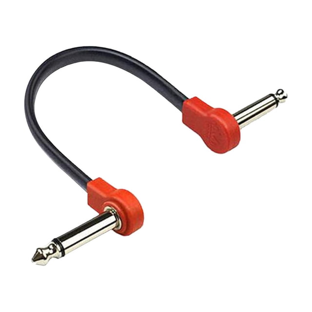 Cable de conexión para guitarra eléctrica/bajo, ángulo recto de 1/4 de pulgada, efectos de bajo silenciosos 20cm rojo A
