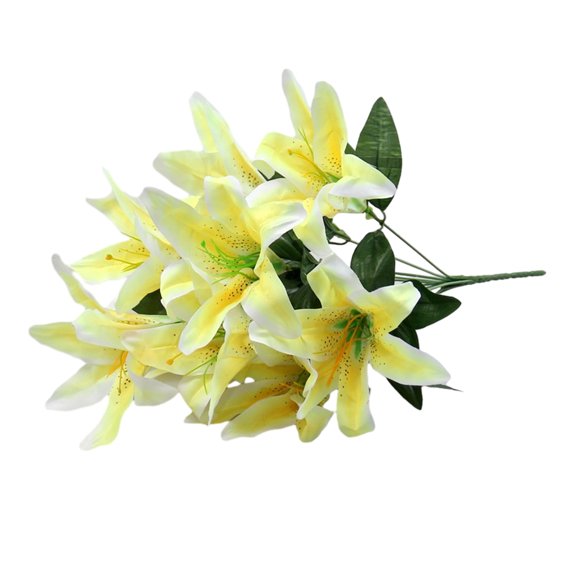 Advancent Flores artificiales para decoraciones de interior o exterior, apariencia realista, flor de Lilium artificial Flores artificiales amarillo