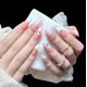 thumbnail image 2 of Uñas Postizas PHYLIN LEAF Blancas y Rosas Manicura Con Cristales 3D Forma Cuadrada De Ataúd Talla S, 2 of 5