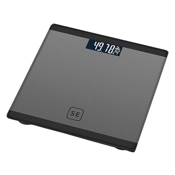Bewildely Báscula de grasa corporal BMI Báscula electrónica inteligente? Báscula LED Baño digital Juegos de accesorios de baño gris