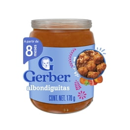 Papilla para Bebé Gerber Sabor Albóndigas Frasco 170 g