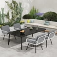 thumbnail image 1 of Set of 4 all-weather patio dining sillas con cushions-hand-woven rattan armchairs para indoor garden balcony deck backyard (gray), 1 of 7