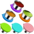 thumbnail image 4 of Zhuge Juego de 3 recipientes para aderezo de ensalada, recipientes para salsa a prueba de fugas de acero inoxidable de 1,7 oz con tapas, mini recipientes reutilizables para salsa (azul), 4 of 5