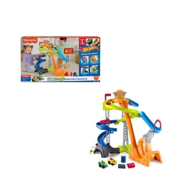 Set de Vehículos de Juguete para niños Fisher-Price Hot Wheels Pista de Carreras y Choques